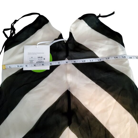 Chevron Striped Black White Dress Size 4 By Common Thread In Recycled Polyester - Picture 3 of 13